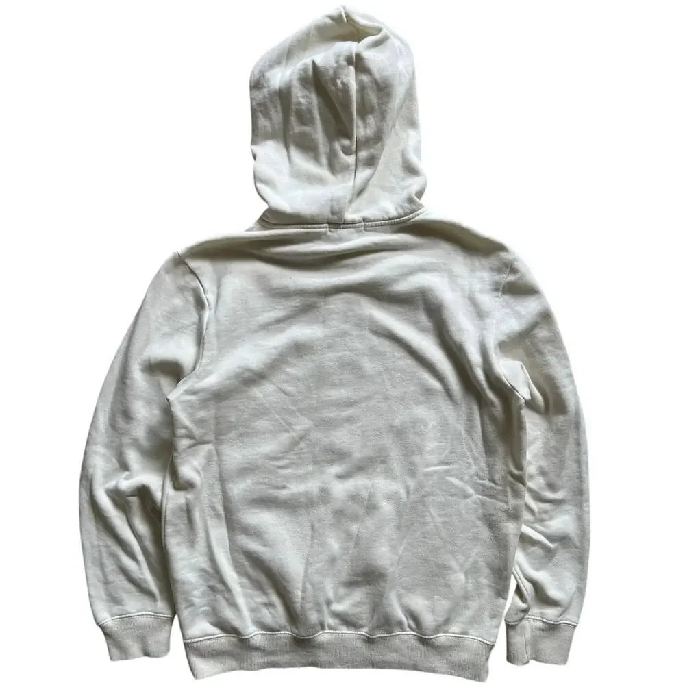 True Religion Y2K Buddha Hoodie Sweatshirt Small White Cotton Blend